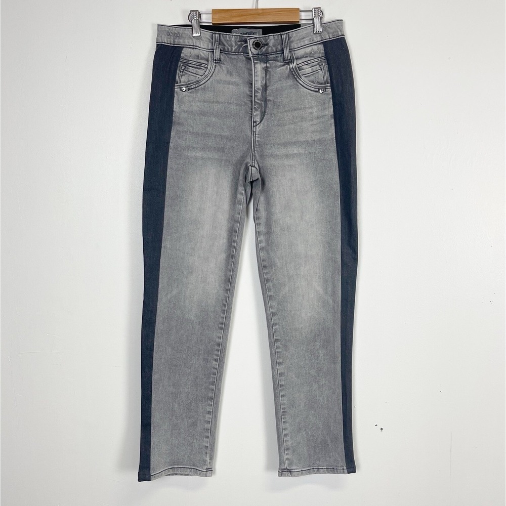 Wit & Wisdom Jeans Womens 8 Gray Side Stripe Ab-Solution Slim Straight NWT